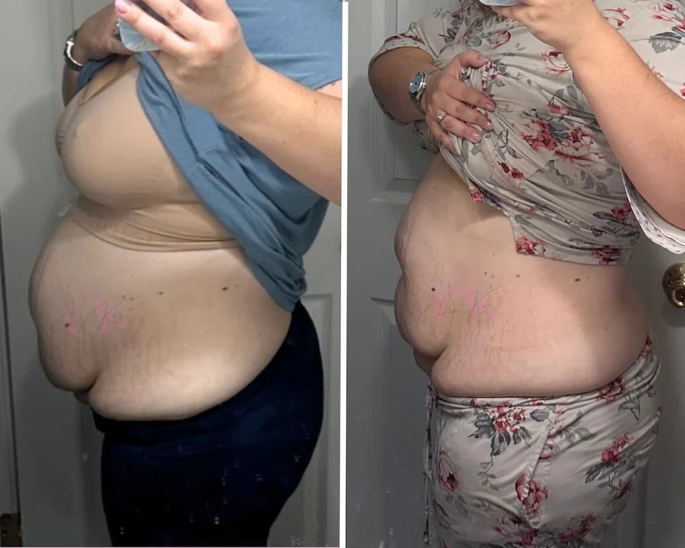 Before and after transformation result